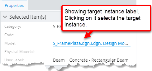 Selectable instance property value rendering