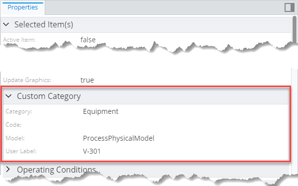 Example of using propertyCategories attribute